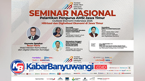 Seminar dan Pelantikan Pengurus AMSI Jawa Timur Dihadiri Wamen Komdigi