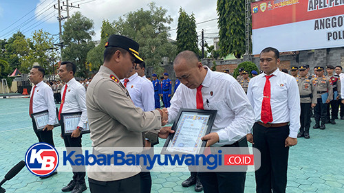 Polresta Banyuwangi Beri Penghargaan kepada Personel Berprestasi