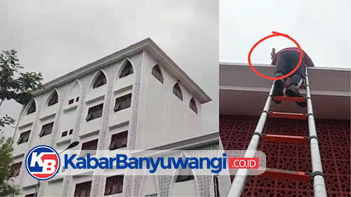 Drone Nyangkut di Atap Gedung Berlantai Tujuh, Damkarmat Banyuwangi Turun Tangan