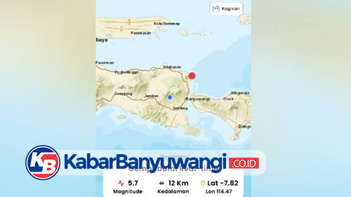 Gempa 5,7 Magnitudo Guncang Banyuwangi, Belum Ada Laporan Kerusakan
