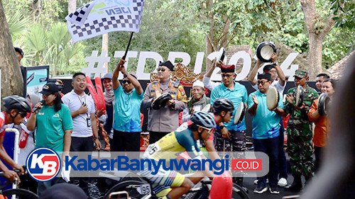 Forkopimda Banyuwangi Lepas Peserta Balap Sepeda TdBI 2024 Etape 2 di Alas Purwo