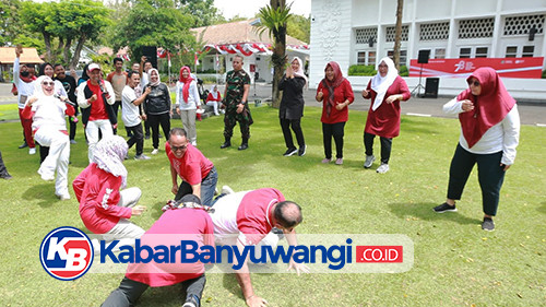 Keseruan Lomba Agustusan Antar OPD di Lingkungan Pemkab Banyuwangi 