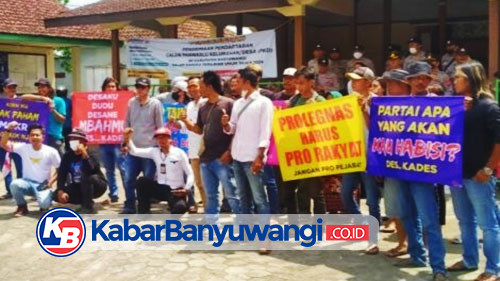 Serikat Rakyat Banyuwangi Gelar Aksi Damai Tolak Usulan Jabatan Kades 9 Tahun