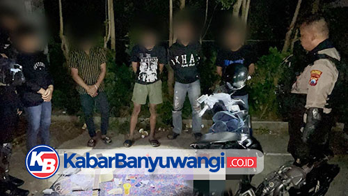 Tim Patroli Perintis Presisi Sat Samapta Polresta Banyuwangi Pergoki Sekelompok Pemuda Pesta Miras