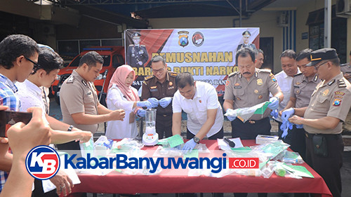 Antisipasi Penyimpangan BB Sabu 15 Paket Dimusnahkan Polresta Banyuwangi