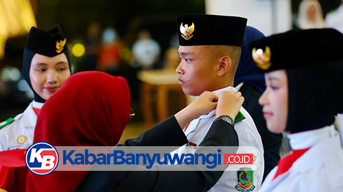 Sebanyak 75 Paskibraka Kabupaten Banyuwangi Resmi Dikukuhkan Bupati Ipuk
