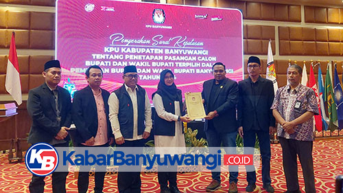 KPU Banyuwangi Serahkan SK Penetapan Paslon Bupati Terpilih Hasil Pilkada 2024