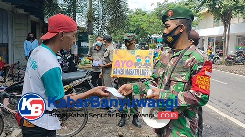 Koramil Sempu Galakkan Protokol Kesehatan di Tempat Keramaian