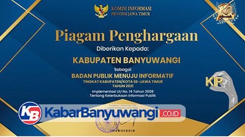 Banyuwangi Raih Penghargaan Keterbukaan Informasi Award Jatim 2021