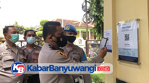 Tingkatkan Akses Layanan, Polresta Banyuwangi Terapkan QR PeduliLindungi