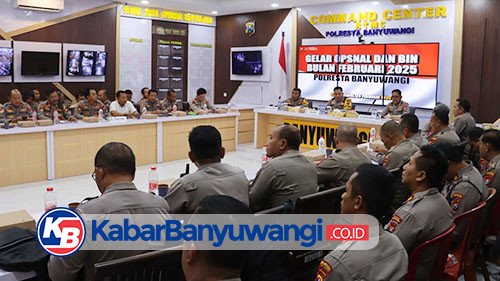 Bersama Polsek Jajaran, Polresta Banyuwangi Gelar Rapat Opsnal Evaluasi Kinerja Satuan