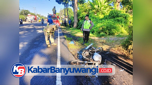 Sepeda Motor Suzuki Thunder Terbakar di Kabat Banyuwangi, Kronologinya Masih Diselidiki