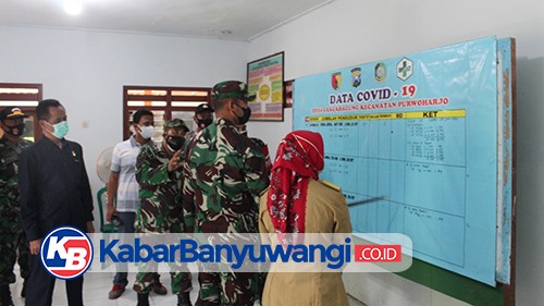 Danrem 083 BDJ Tinjau Pemberlakuan PPKM Mikro di Banyuwangi