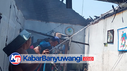 Gegara Lupa Matikan Kompor, Rumah Warga Genteng Hangus Terbakar Sebabkan Kerugian 100 Juta