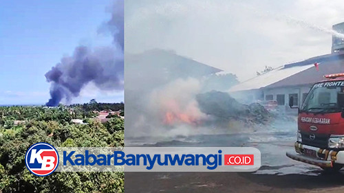 Asap Hitam Membumbung Tinggi, Kebakaran Gudang Sabut Kelapa di Banyuwangi Telan Kerugian Rp600 Juta