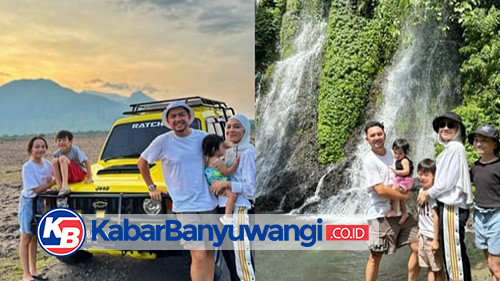 Liburan Awal Tahun, Ananda Omesh dan Keluarga Melancong di Air Terjun Jagir Banyuwangi