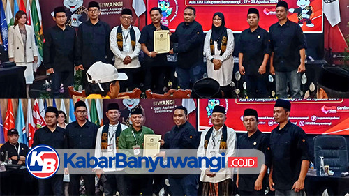 Dua Pasangan Cabup-Cawabup Pilkada Banyuwangi Resmi Daftar ke KPU di Hari yang Sama