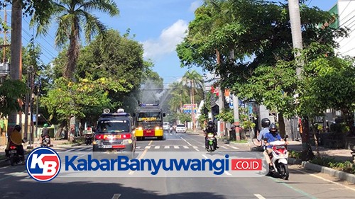 PPKM Darurat, Jalan Protokol Banyuwangi Disemprot Desinfektan