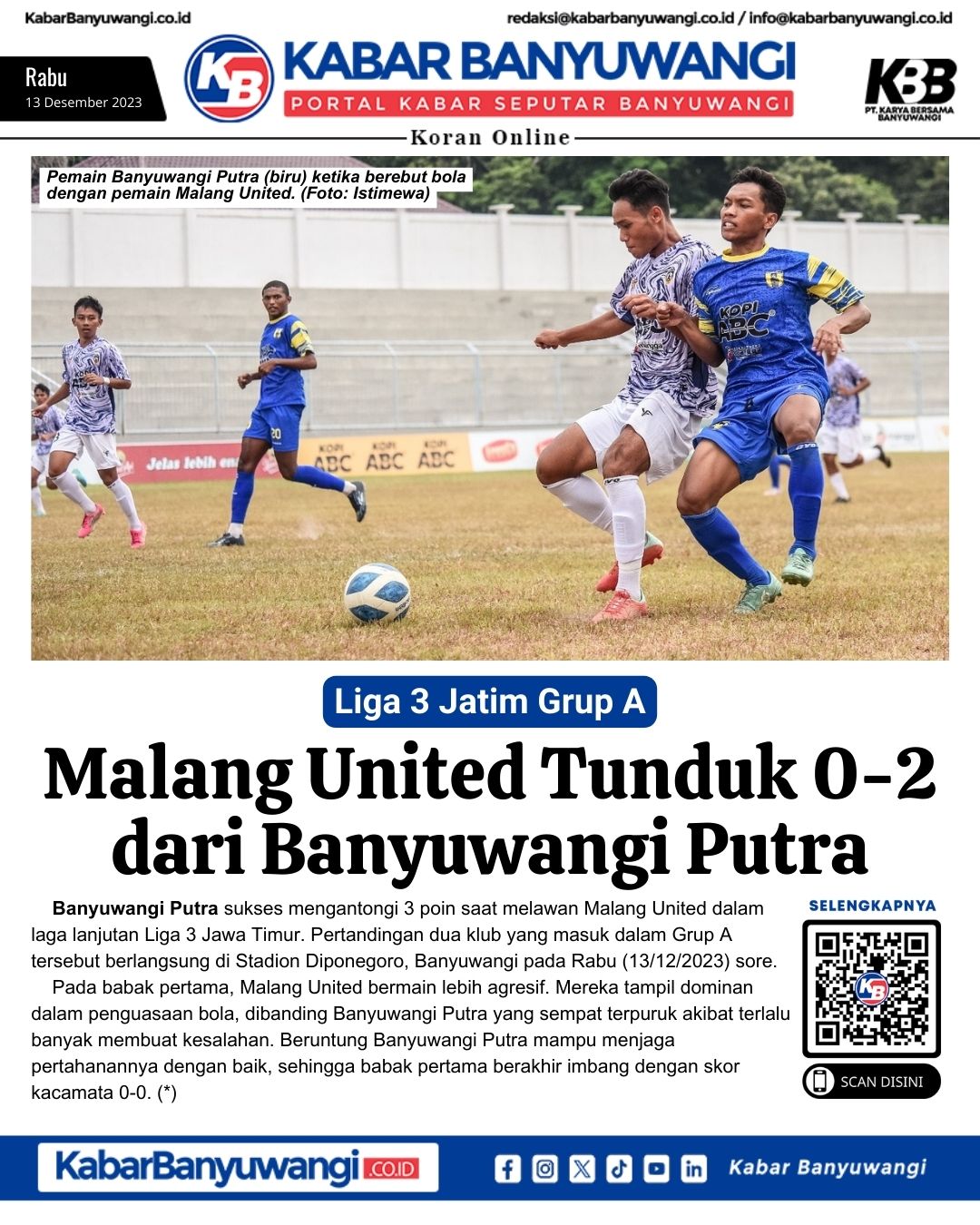 Koran Online, Rabu 13 Desember 2023